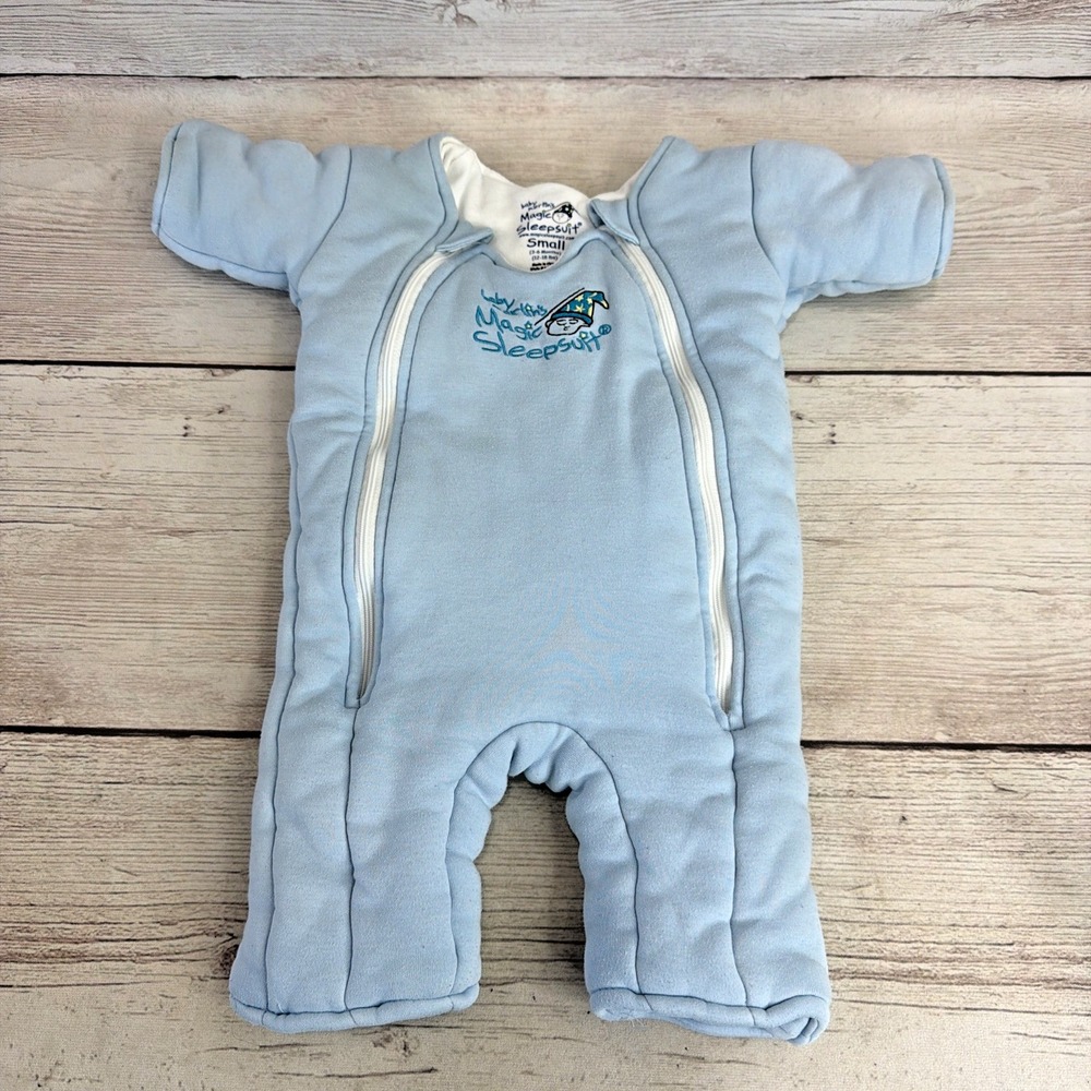 Baby Merlin's Magic Sleepsuit Blue Small 3-6 Months 12-18 lbs. Excellent